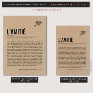 Carte définition amitié - Carte pour ami - Carte d'affection - Cadeau ami - Carte personnalisable Bild 6