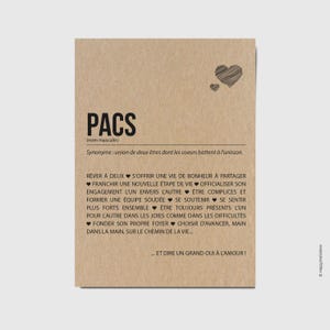 Carte PACS - Cadeau de PACS - Carte de félicitations PACS - Félicitations union - Personnalisable - Voeux de bonheur - Annonce pacs
