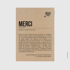 Carte Merci définition - Carte de remerciement - Merci beaucoup - Carte d'affection - merci - Carte de gratitude personnalisable