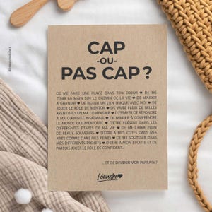 Carte demande parrain - Veux-tu être mon parrain ? Cap ou pas cap de devenir mon parrain - Carte naissance - Carte personnalisable imagem 3