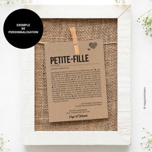 Carte définition petite-fille - Carte de grands-parents pour petite-fille - Carte d'anniversaire - Carte d'affection - Personnalisable image 5