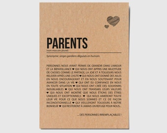 Aanpasbare definitiekaart voor ouders - Verjaardagskaart van ouders - Huwelijksverjaardag van ouders - Moeder-vaderkaart