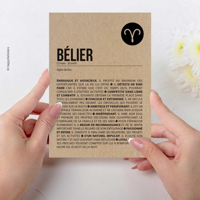 Carte d'anniversaire signe du zodiaque - Joyeux anniversaire - Carte personnalisable - Carte originale anniversaire -Astrologie- Bélier image 5