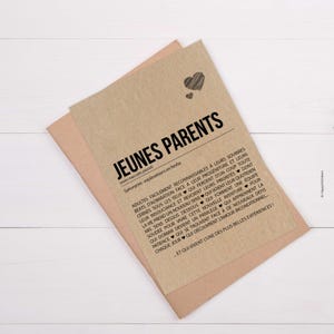 Carte définition Jeunes Parents - Carte de félicitation naissance - Cadeau naissance - Félicitations jeunes parents - Personnalisable Bild 2