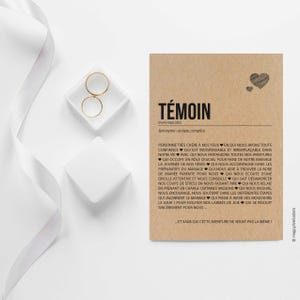 Carte définition Témoin de mariage - Carte demande témoin mariage - Annonce témoin - Demande témoin - Cadeau témoin - Personnalisable immagine 3