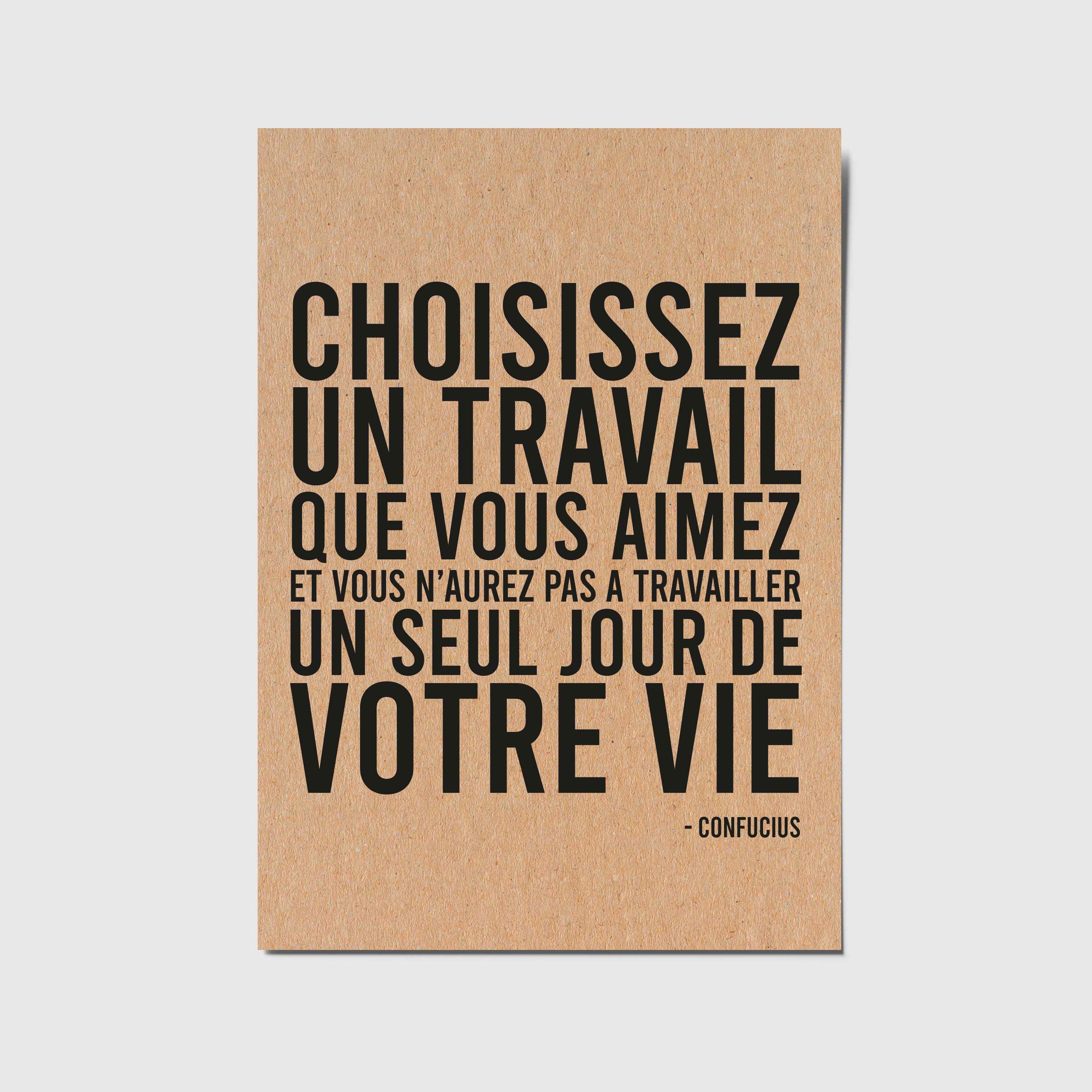 Card With French Quote Choose A Job You Love And You Etsy Australia