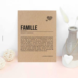 Carte définition famille - Cadeau pour parents/Frères et soeurs/Grands-parents - Personnalisable image 4