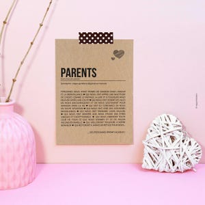 Carte définition parents personnalisable - Carte anniversaire Parents - Carte anniversaire de mariage parents - Carte papa maman image 4