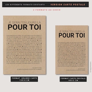 Carte "Je serai toujours là pour toi" - Carte d'affection - Carte d'amitié - Idée cadeau départ - Cadeau déménagement - Personnalisable afbeelding 6