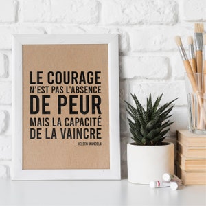 Carte avec citation sur le courage - Carte d'encouragement - Carte de motivation - Citation Nelson Mandela 画像 3