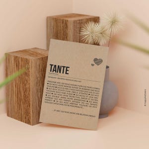 Carte définition Tante - Carte d'anniversaire Tante - Carte noël Tante - Idée carte annonce grossesse Tante - Personnalisation possible image 3