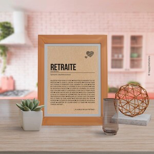 Carte définition retraite - Carte départ à la retraite - Carte bonne retraite collègue, ami, famille Cadeau départ retraite -personnalisable image 6
