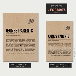 Carte définition Jeunes Parents - Carte de félicitation naissance - Cadeau naissance - Félicitations jeunes parents - Personnalisable Bild 5