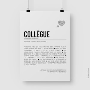 Pôster de definição de colega - obrigado - presente de despedida - Decoração de parede - Pôster em PDF para impressão - Download digital