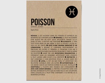 Carte d'anniversaire signe du zodiaque - Joyeux anniversaire - Carte personnalisable - Carte originale anniversaire -Astrologie- Poisson