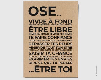 Carte d'encouragement - Carte de soutien - Carte de motivation - Ose