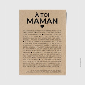 Carte "à toi maman" - Carte d'anniversaire - Carte de fête des mères - Carte à message - Personnalisable