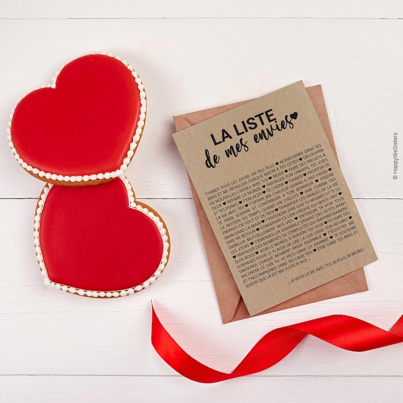 Carte d'amour La liste de mes envies - Carte Saint-Valentin - carte demande mariage - Personnalisable image 4