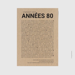 Carte anniversaire - Né dans les années 80 - Nostalgie & humour - Souvenir rétro adulte - Cadeau original 40 ans - Personnalisable