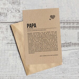 Carte définition papa - Carte d'anniversaire - Carte de fête des pères - Carte de positivité imagen 2
