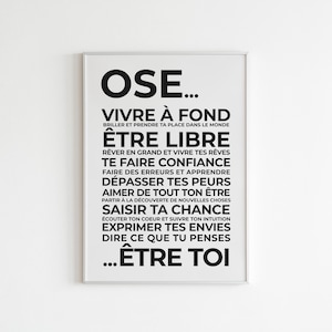 Affiche de motivation - Affiche d'encouragement - OSE - Décoration murale de bureau