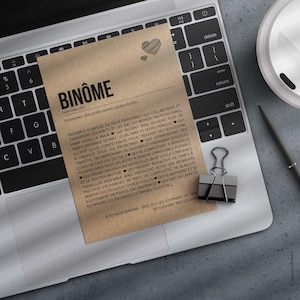 Carte définition binôme - Carte départ travail - Carte pour collègue - Au revoir binôme - Carte remerciements - Idée cadeau Personnalisable afbeelding 5