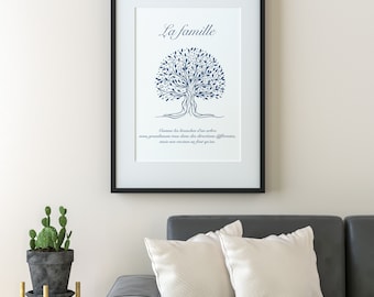 Family poster - Printable PDF poster - A4 and A3 format - Digital download - Wall decoration