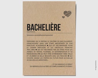 Bachelor Definition Card - Congratulations on passing the baccalaureate - Customizable Card - Congratulations on exam - Gift idea for obtaining the Baccalaureate