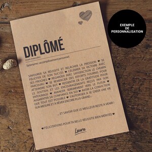 Carte Diplômé - Félicitations réussite examen - Carte diplôme Personnalisable - Félicitations examen image 3
