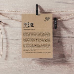 Carte définition frère - Carte anniversaire frère - Cadeau noël frère - Idée cadeau frère - Personnalisable image 6