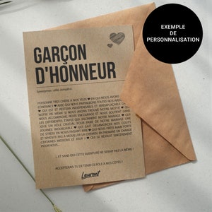 Carte définition Garçon d'honneur Carte demande garçon d'honneur mariage Cadeau mariage Personnalisable image 5