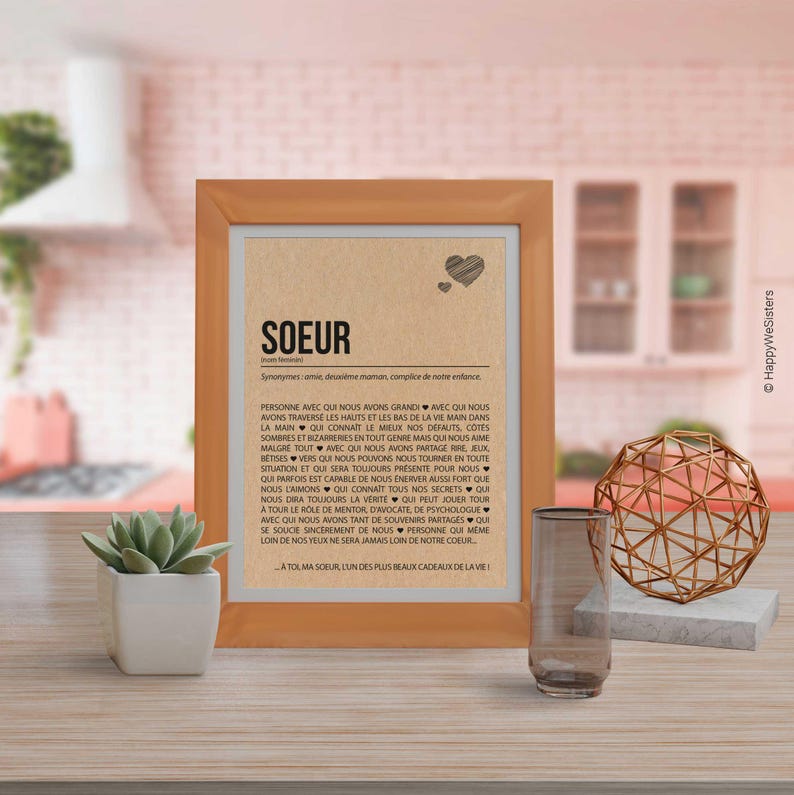 Carte définition soeur - Carte anniversaire soeur - Cadeau noël soeur - Idée cadeau soeur - Personnalisable image 6
