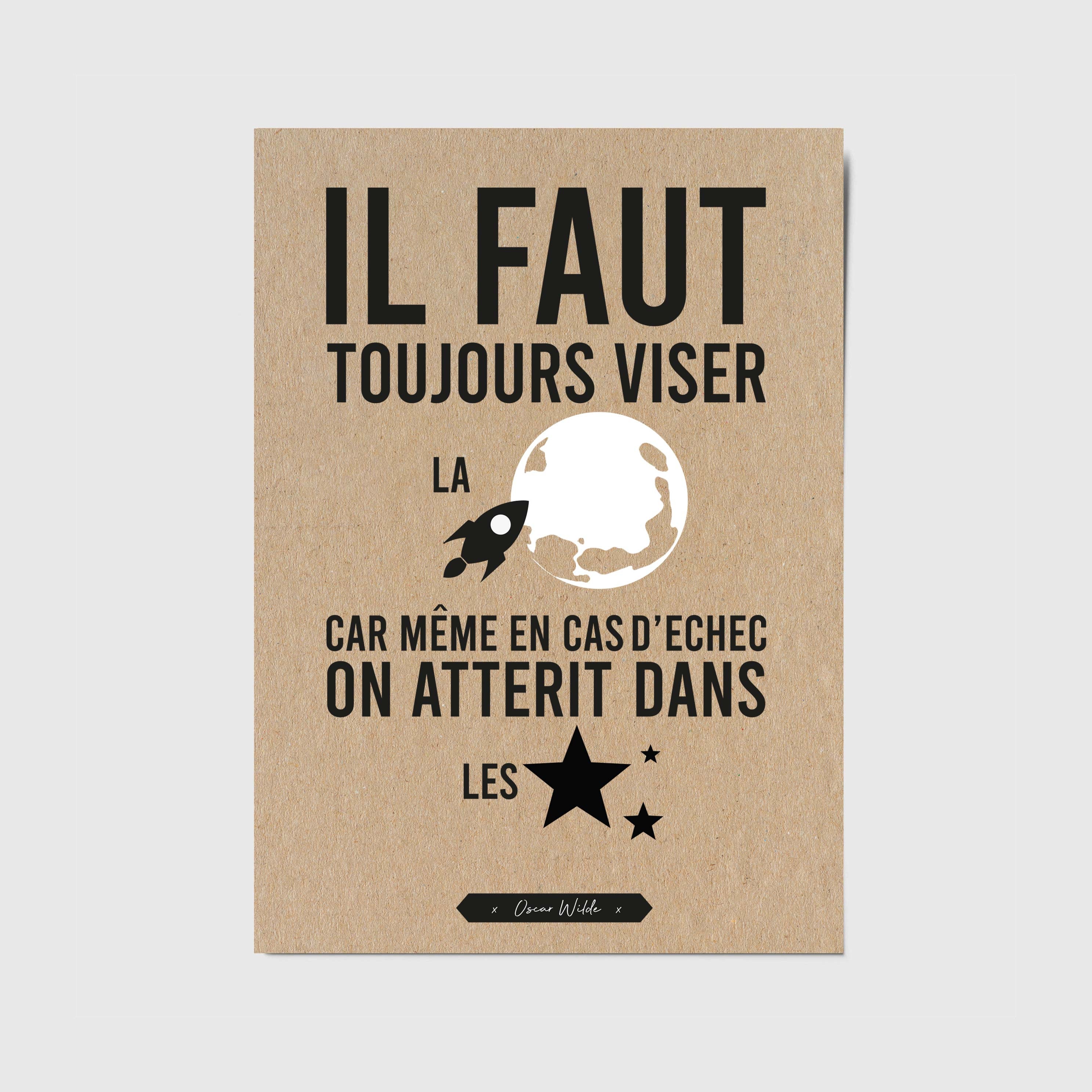 Card With French Quote You Must Always Aim For The Moon Etsy Card With French Quote You Must Always Aim For The Moon Etsy