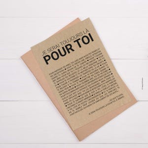 Carte "Je serai toujours là pour toi" - Carte d'affection - Carte d'amitié - Idée cadeau départ - Cadeau déménagement - Personnalisable afbeelding 2