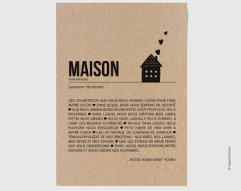 Postcard definition House - Moving card - Congratulations new house - Moving gift idea - customization possible