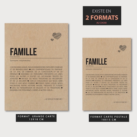 Carte Définition Famille Cadeau Pour Parents/frères Et -  Sweden