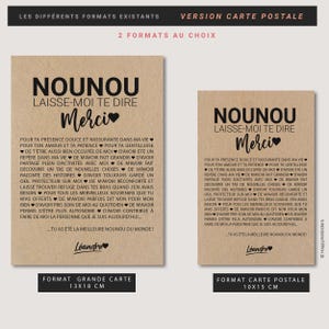 Carte merci nounou - Remerciements nounou - cadeau fin année - Idée cadeau nounou - Carte personnalisée image 7