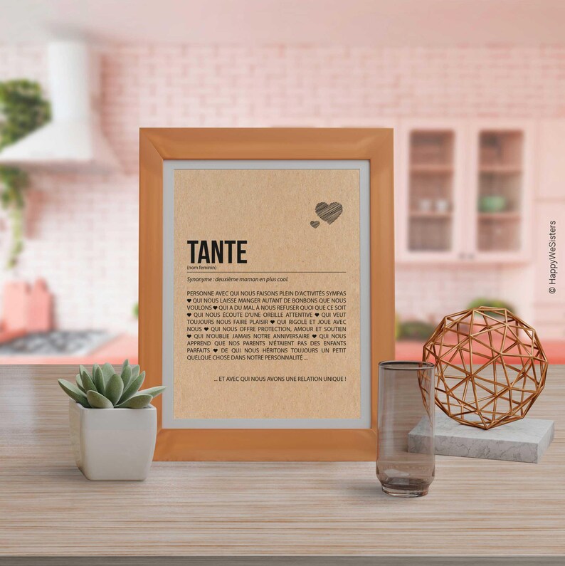 Carte définition Tante - Carte d'anniversaire Tante - Carte noël Tante - Idée carte annonce grossesse Tante - Personnalisation possible image 5
