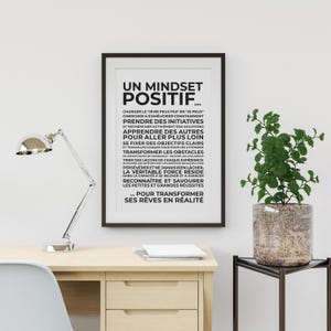 Positive Mindset Poster - Motivational Poster - Inspirational Poster - Wall Decor - Printable PDF - Digital Download