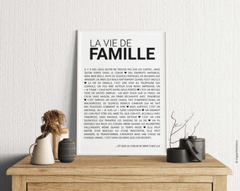 Family Life Poster - Digital Poster to Download - Housewarming Gift Idea - Home Decoration