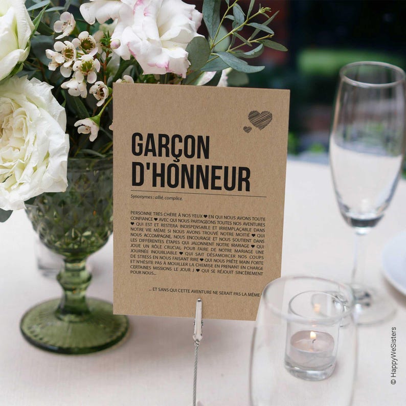 Carte définition Garçon d'honneur - Carte demande garçon d'honneur mariage - Cadeau mariage - Personnalisable imagen 5