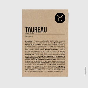 Carte d'anniversaire signe du zodiaque - Joyeux anniversaire - Carte personnalisable - Carte originale anniversaire -Astrologie- Taureau