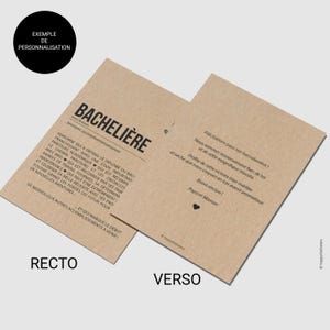 Carte Définition Bachelière - Félicitations réussite baccalauréat - Carte Personnalisable - Félicitations examen - Idée cadeau obtention Bac 画像 4