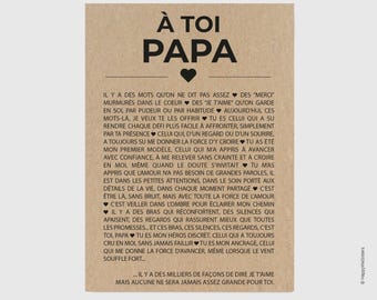 Carte "à toi papa" - Carte d'anniversaire papa - Carte de fête des pères - Carte à message - Personnalisable