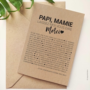 Carte Merci Papi, Mamie personnalisable - Idée cadeau grands-parents - Carte d'affection image 4