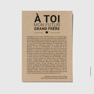 Carte de Félicitations "Futur Grand Frère" | Message Émotionnel | Cadeau pour Annonce de Naissance | Personnalisable | Aventure en Famille