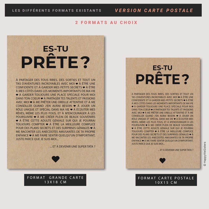 Carte annonce grossesse originale future Tata - Es-tu prête à devenir tata - Carte naissance - Carte personnalisable immagine 6