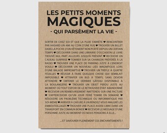 Carte "Les petits moments magiques" - Carte de soutien - Carte d'affection - Carte typographique - Happy List - feel good - Personnalisable