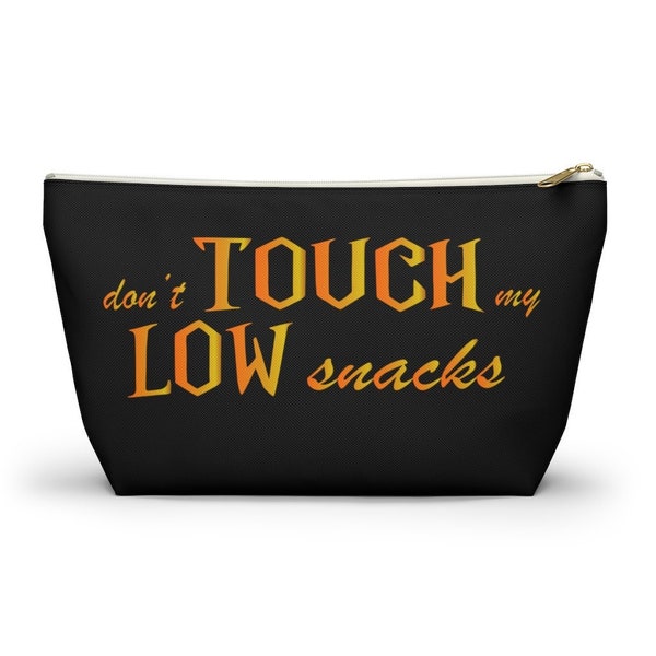 Don't Touch My Low Snacks Diabetes Tasche/Beutel/Aufbewahrung, lustige Diabetiker Tasche, Diabetiker Tasche, Accessoire Reißverschluss Tasche, Diabetiker Geschenk