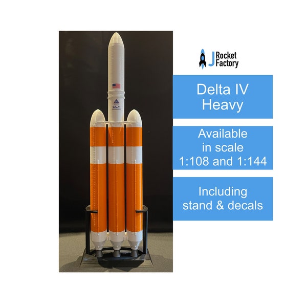 Delta IV (4) Heavy from ULA United Launch Alliance 3D printed rocket model in scale 1/144 and 1/108